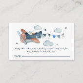 ヴィンテージ飛行機 雲 赤ちゃんおむつくじ エンクロージャーカード (正面)