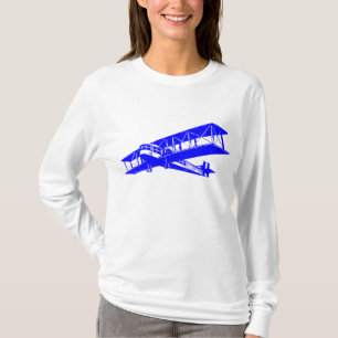ヴィンテージ飛行機 – 青 Tシャツ