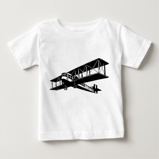 ヴィンテージ飛行機 – 黒 ベビーTシャツ (正面)