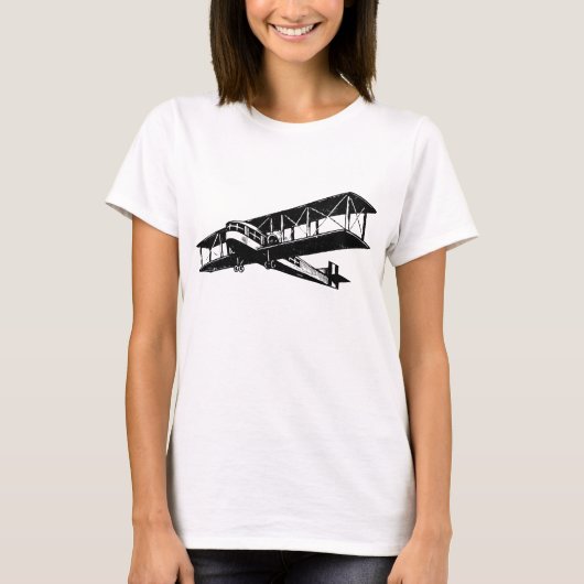 ヴィンテージ飛行機 – 黒 Tシャツ (正面)