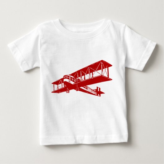 ヴィンテージ飛行機- Ruby Red ベビーTシャツ (正面)