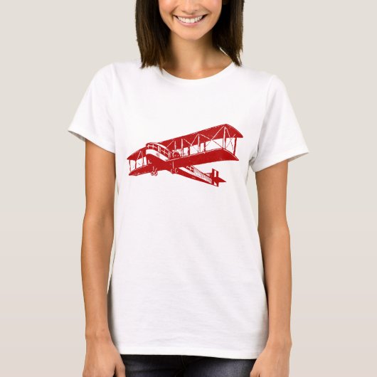 ヴィンテージ飛行機- Ruby Red Tシャツ (正面)