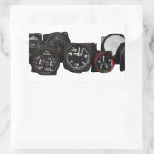 ヴィンテージ飛行機WWIIダイヤル飛んでいるディスプレイ 長方形シール (バッグ)