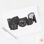 ヴィンテージ飛行機WWIIダイヤル飛んでいるディスプレイ 長方形シール (封筒)