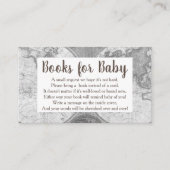 ヴィンテージ飛行船とグレーワールドマップブックリクエスト エンクロージャーカード (正面)