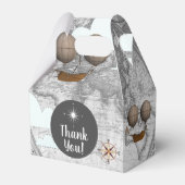 ヴィンテージ飛行船の飛行可能世界地図と雲 フェイバーボックス (正面サイド)