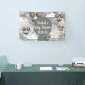 ヴィンテージ飛行船の飛行可能世界地図と雲 横断幕 (トレードショー)