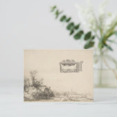 ヴィンテージ飛行船アート - 機械製図 ポストカード (スタンド正面)