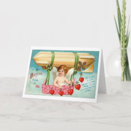 ヴィンテージ飛行船バレンタインのグリーティングカード シーズンカード