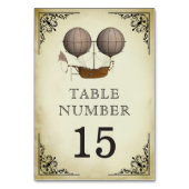 ヴィンテージ飛行船熱気球結婚機 テーブルナンバー (正面)