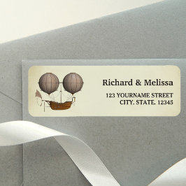 ヴィンテージ飛行船熱気球結婚機 ラベル