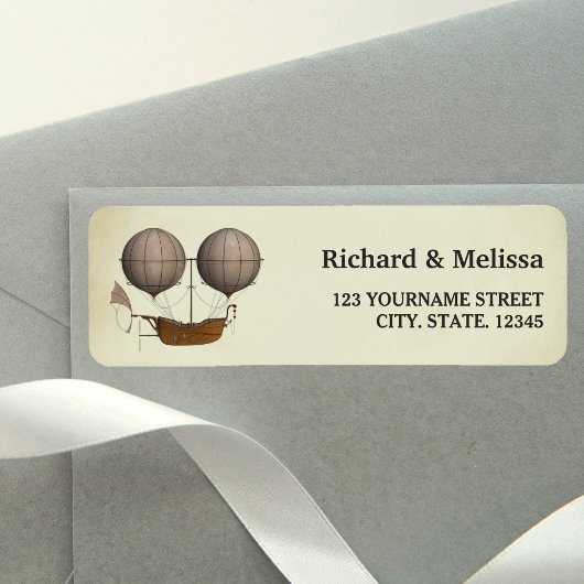ヴィンテージ飛行船熱気球結婚機 ラベル