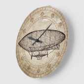 ヴィンテージ飛行船 ラージ壁時計 (傾斜)
