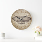 ヴィンテージ飛行船 ラージ壁時計 (ホーム)