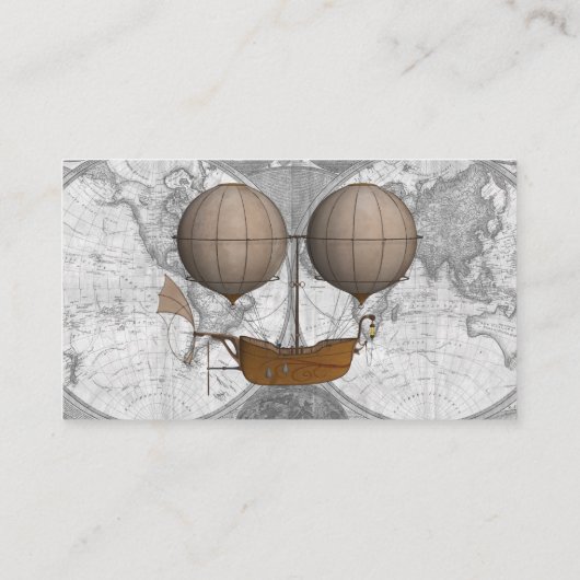 ヴィンテージ飛行船&世界地図エクスプローラーおむつラッフル エンクロージャーカード (裏面)
