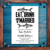 ヴィンテージ食べシャーク・ドリンク結婚したとビー結婚ズ 招待状