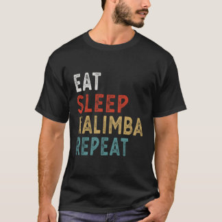 ヴィンテージ食べスリープカリンバおもしろいリピート Tシャツ