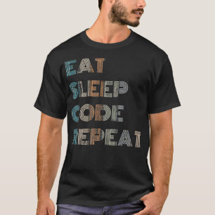 ヴィンテージ食べスリープコードRepeat T Shirt Computer Pro Tシャツ