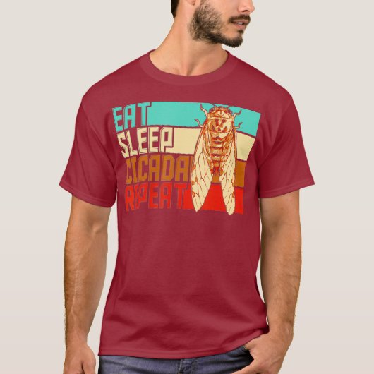 ヴィンテージ食べスリープリピートCicada Tシャツ (正面)