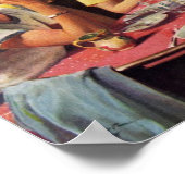 ヴィンテージ食べファミリーの朝食インザキッチン ポスター (角)