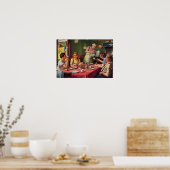 ヴィンテージ食べファミリーの朝食インザキッチン ポスター (キッチン)