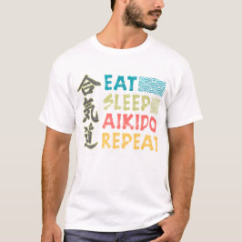 ヴィンテージ食べレトロスリープ合気道リピートTシャツ Tシャツ