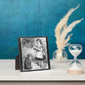 ヴィンテージ食べ物を与えガールズキャットAソース・オブ・ミルク フォトプラーク (インサイチュ)