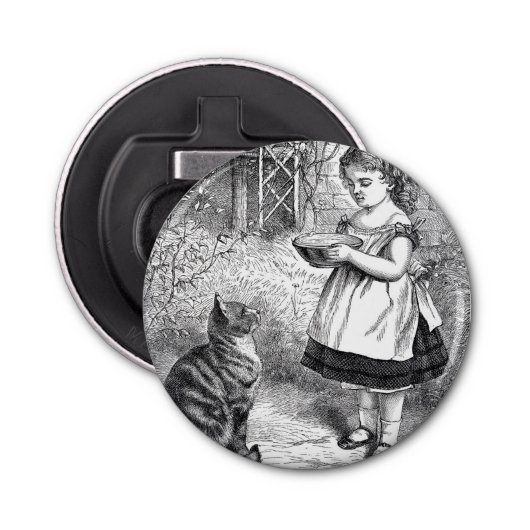 ヴィンテージ食べ物を与えガールズキャットAソース・オブ・ミルク 栓抜き (正面)