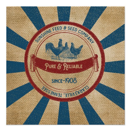 ヴィンテージ食べ物を与えサイン広告 ポスター (正面)