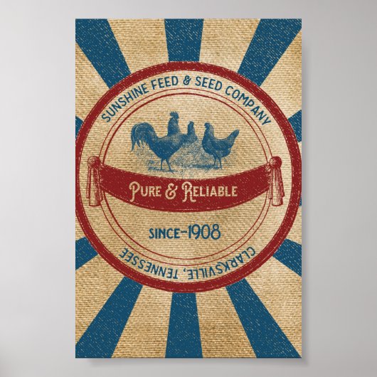 ヴィンテージ食べ物を与えサイン広告 ポスター (正面)