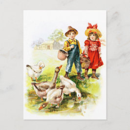 ヴィンテージ食べ物を与えスケッチ：ガチョウ ポストカード