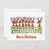 ヴィンテージ食べ物トナカイのクリスマス ポストカード (正面/裏面)
