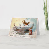 ヴィンテージ食べ物バードクリスマスカード シーズンカード (正面)