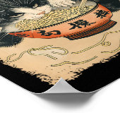 ヴィンテージ食べ物猫ラーメンゴシック大宅日本 ポスター (角)