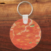 ヴィンテージ食べ物、エンドウ豆とトマトスープの熱いボウル キーホルダー (正面)