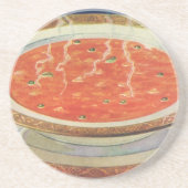 ヴィンテージ食べ物、エンドウ豆とトマトスープの熱いボウル コースター (正面)