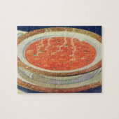 ヴィンテージ食べ物、エンドウ豆とトマトスープの熱いボウル ジグソーパズル (横)