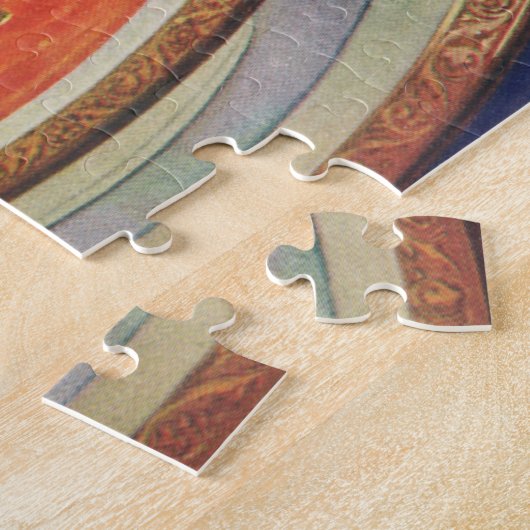 ヴィンテージ食べ物、エンドウ豆とトマトスープの熱いボウル ジグソーパズル (側面)