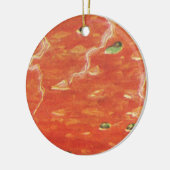 ヴィンテージ食べ物、エンドウ豆とトマトスープの熱いボウル セラミックオーナメント (左)