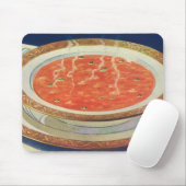 ヴィンテージ食べ物、エンドウ豆とトマトスープの熱いボウル マウスパッド (マウス)