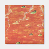 ヴィンテージ食べ物、エンドウ豆とトマトスープの熱いボウル マグネット (正面)