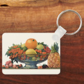 ヴィンテージ食べ物,ボウルに盛り合わせた果物 キーホルダー (正面)