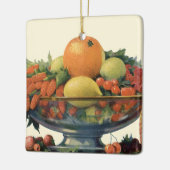 ヴィンテージ食べ物,ボウルに盛り合わせた果物 セラミックオーナメント (左)