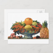 ヴィンテージ食べ物,ボウルに盛り合わせた果物 ポストカード (正面/裏面)