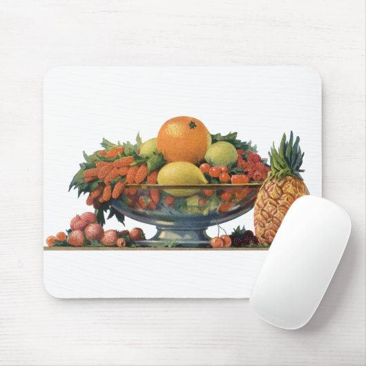ヴィンテージ食べ物,ボウルに盛り合わせた果物 マウスパッド (マウス)