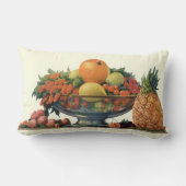 ヴィンテージ食べ物,ボウルに盛り合わせた果物 ランバークッション (裏面)