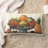 ヴィンテージ食べ物,ボウルに盛り合わせた果物 ランバークッション (ブランケット)