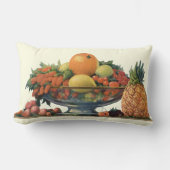 ヴィンテージ食べ物,ボウルに盛り合わせた果物 ランバークッション (正面)