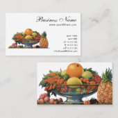 ヴィンテージ食べ物，ボウルに盛り合わせた果物 名刺 (正面/裏面)