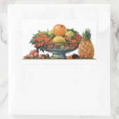 ヴィンテージ食べ物,ボウルに盛り合わせた果物 長方形シール (バッグ)